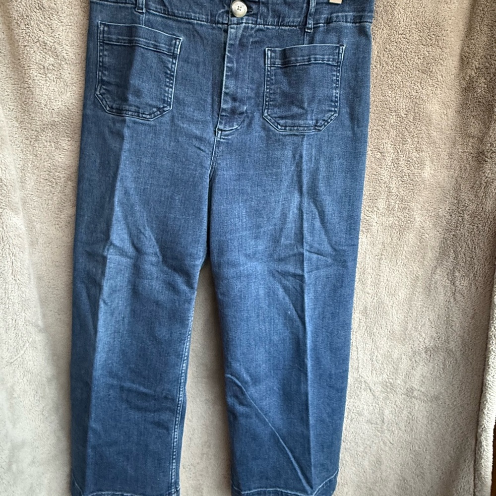 Pilcro Blue Flare Wide Leg Jeans